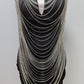 Silver Multi-Chain Rhinestone Body Chain Necklace