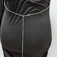 Silver Multi-Chain Rhinestone Body Chain Necklace