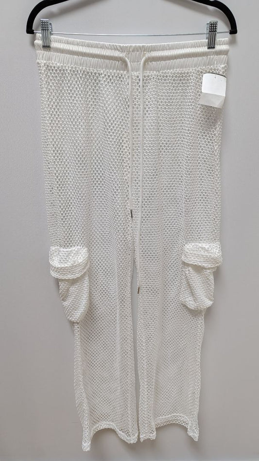 Waves to Coast White Mesh Cargo Pants