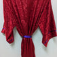 Victoria's Secret Red Vintage Rose Patterned Satin Robe