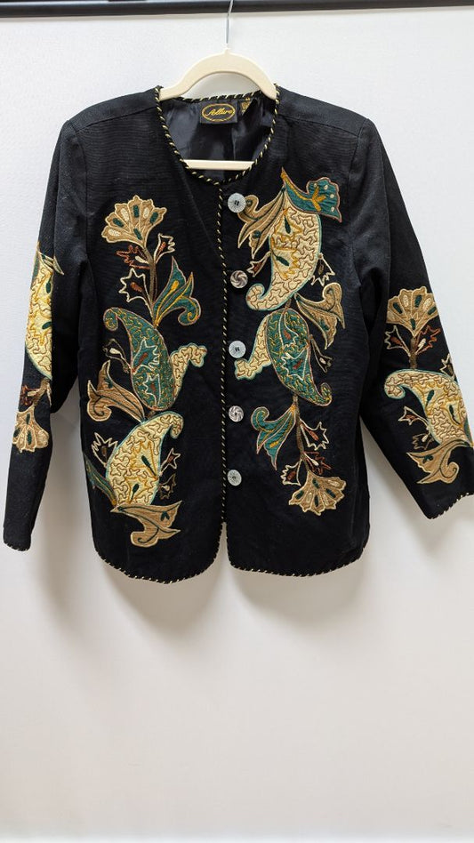 Allure Black/Gold Embroidered Vintage Jacket