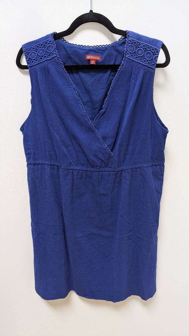 Merona Dark Blue Sleeveless Cotton Casual Dress