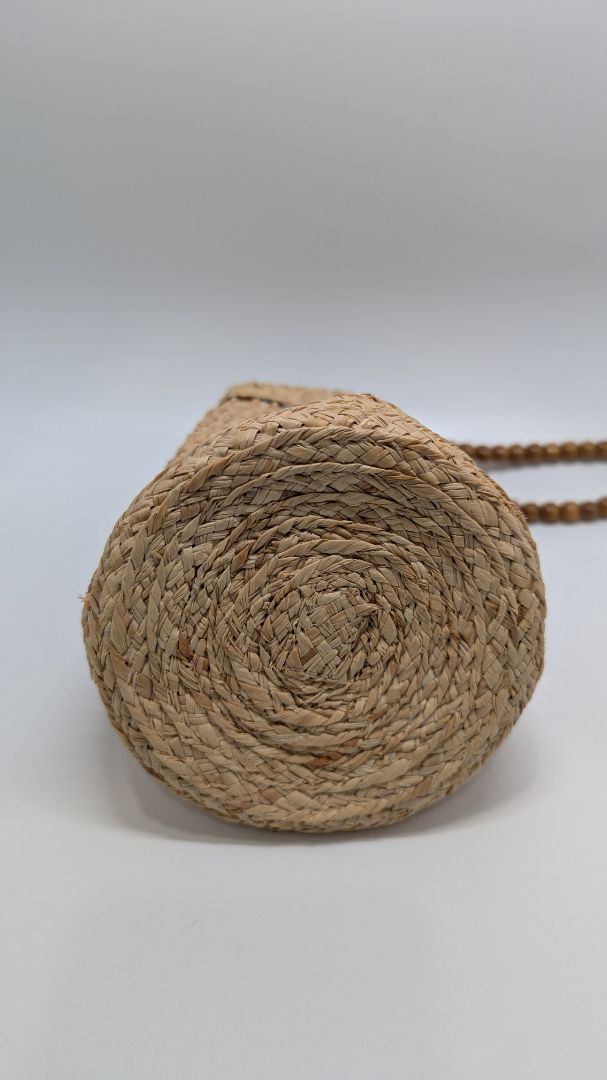 Sun N' Sand Brown Wicker Drawstring Pouch