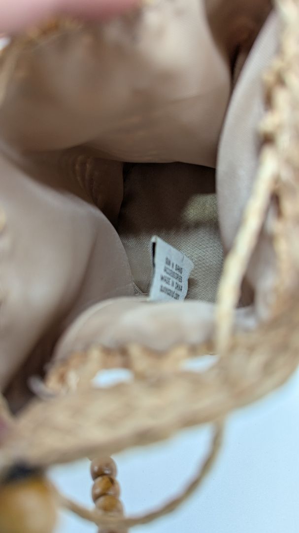 Sun N' Sand Brown Wicker Drawstring Pouch