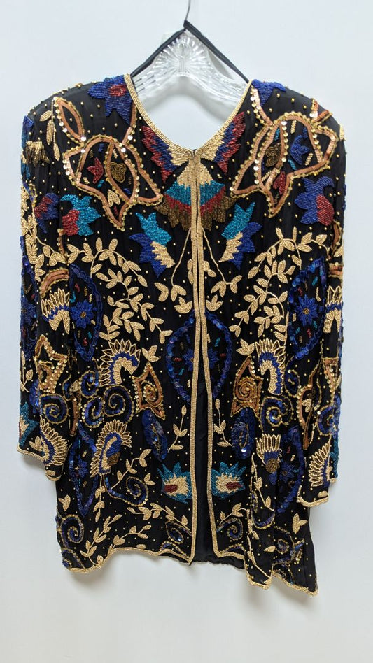 Kraftmans Black/Gold/Blue Beaded Silk Jacket
