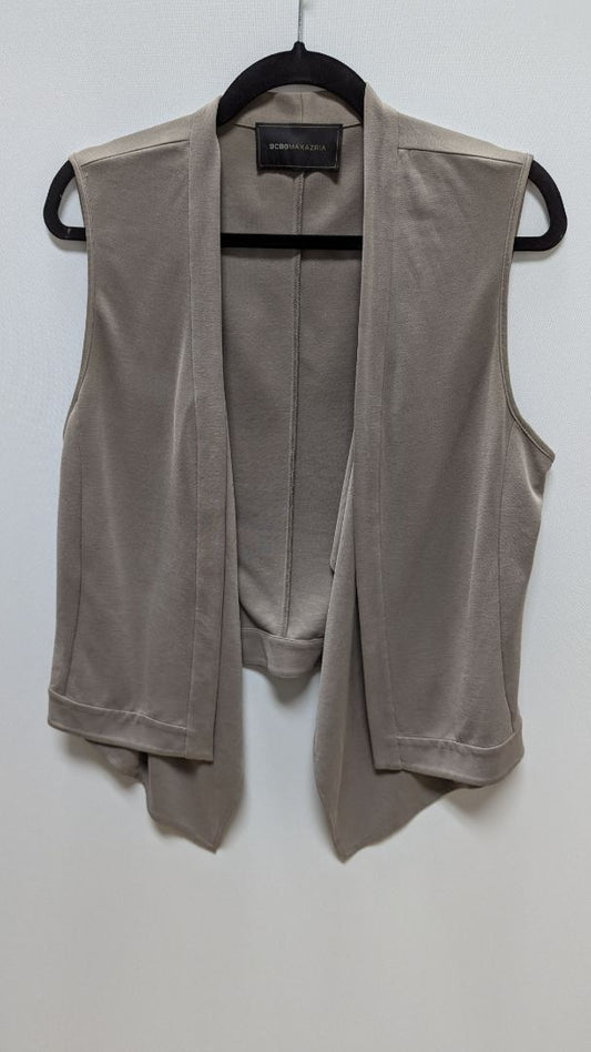 BCBGMAXAZRIA Grey Open-Front Vest