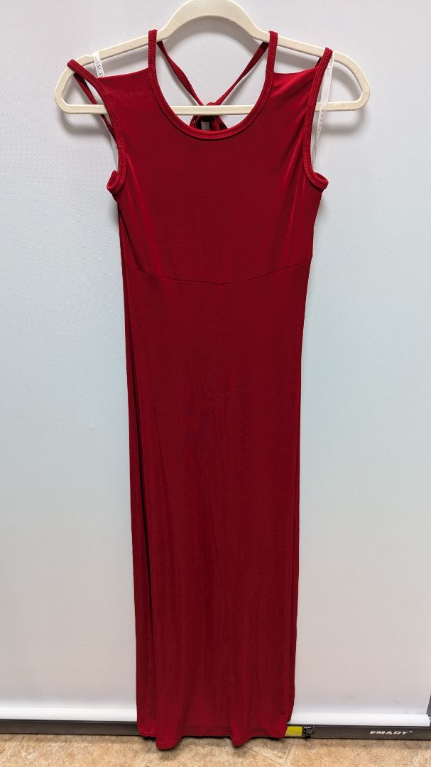 BCBGMAXAZRIA Red Tie-Halter-Neck Maxi Dress