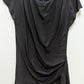 athe Black Dolman Sleeve Silk Pleated Dress