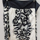 Mossimo Black/White Cotton Patterned Midi Skirt