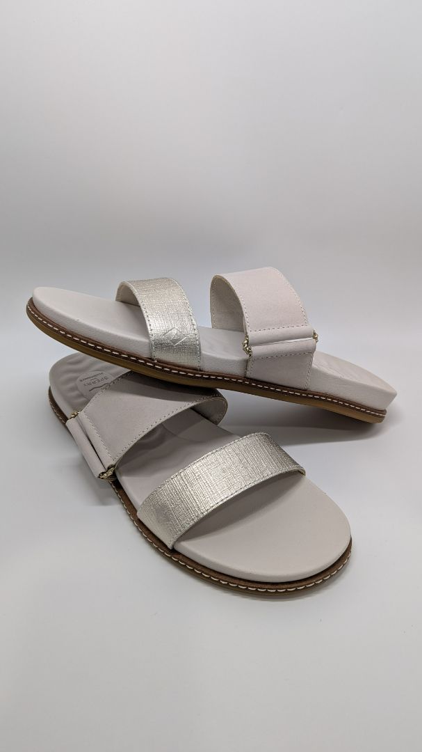 Sperry Ivory/Silver Plushwave 2-Strap Sandals