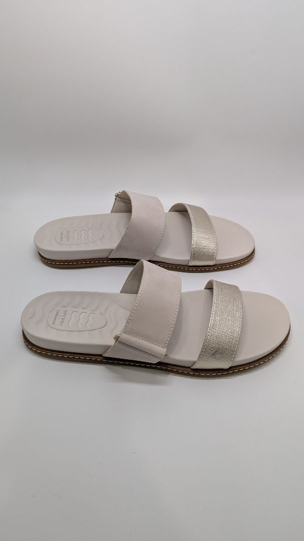 Sperry Ivory/Silver Plushwave 2-Strap Sandals