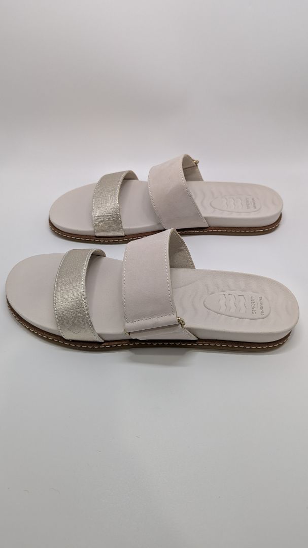 Sperry Ivory/Silver Plushwave 2-Strap Sandals