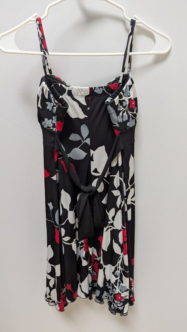 Speckless Black/White/Red Floral Cocktail Dress