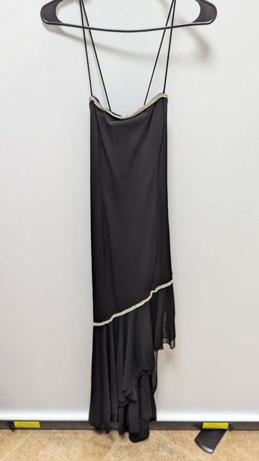 DJ Nights by Laura Ryner Black Rhinestone-Trimmed Formal Dress