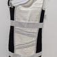 Wow Couture Black/White/Silver One-Shoulder Metallic Dress