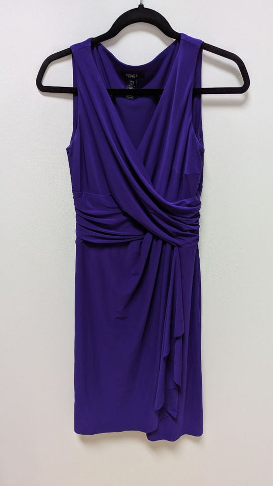 CHAPS Purple Faux-Wrap Sleeveless Midi Dress