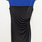 CHAPS Blue/Black Ruched Midi Dress