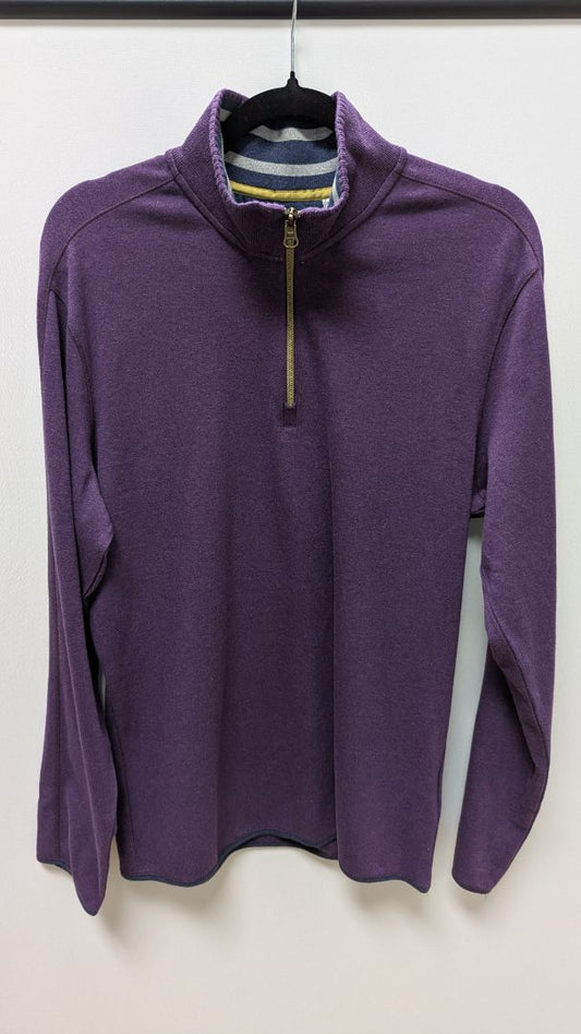 Robert Graham Men's Purple Quarter-Zip Pullover Sweater