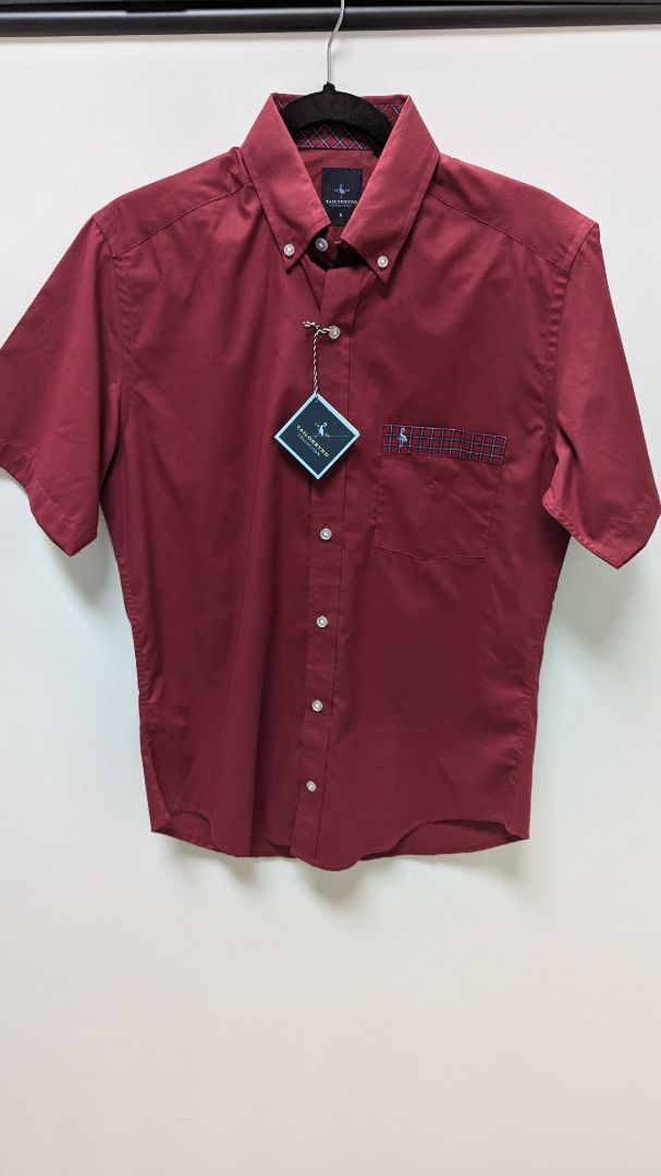 Tailorbyrd Collection Red Short-Sleeve Button-Down Shirt