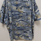 pierre cardin Blue Palm Short-Sleeve Button-Down Shirt