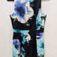 Vince Camuto Navy Blue Floral Flared Midi Dress