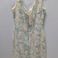 David Meister Ivory/Teal Elegant Printed Sleeveless Dress