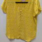 philosophy Yellow Floral Half-Button-Down Blouse