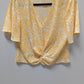 Loft Outlet Yellow/White Floral Cropped Blouse