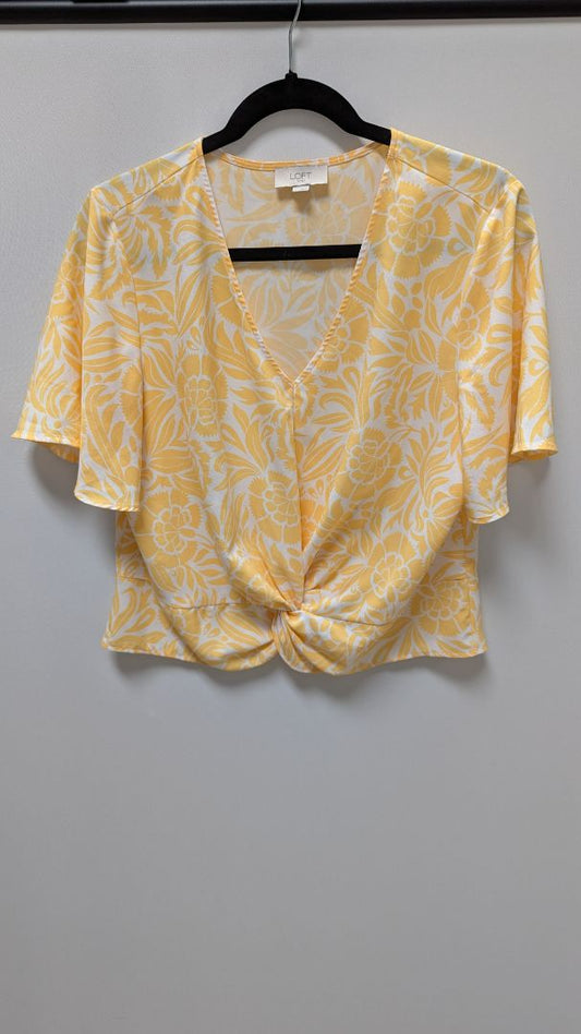 Loft Outlet Yellow/White Floral Cropped Blouse