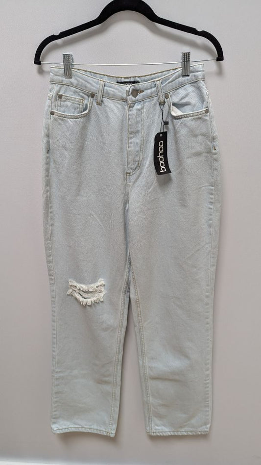 boohoo Light Wash Distressed Boyfriend Jeans
