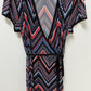 APT. 9 Black/Blue/Red Striped Wrap Midi Dress