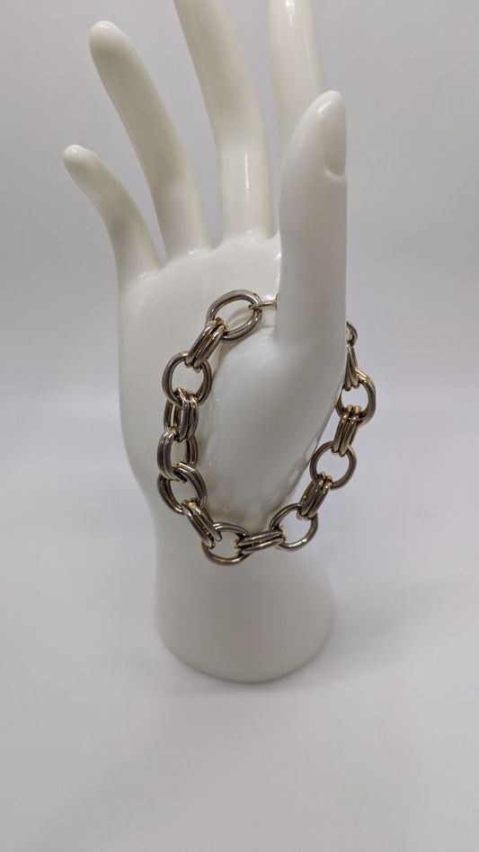 Gold/Silver Metal Chain Bracelet with Clasp