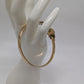 Gold/White Faux-Gemstone Open Bangle Bracelet
