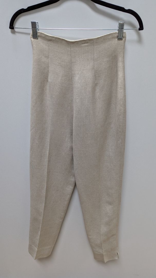 Tootsies Vintage Light Beige Zippered Blazer & Pants Suit Set