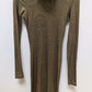 Diane Von Furstenberg Gold/Black Metallic Turtleneck Dress