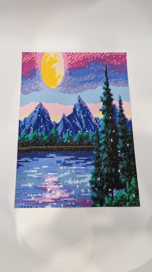 10x14" Handmade Colorful Lake Landscape Rhinestone Painting