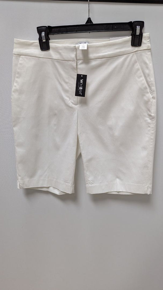 WHBM White 10" Bermuda Shorts