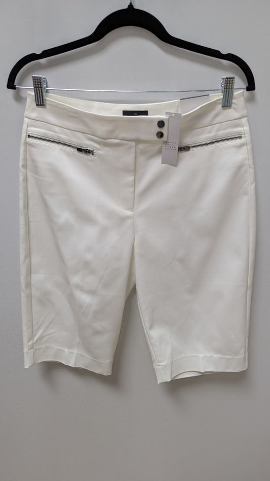 Ann Taylor White Comfort Stretch 12" Bermuda Shorts