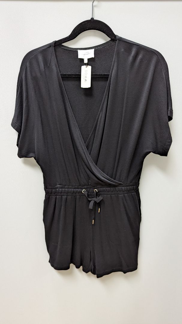 Soma Intimates Black Short-Sleeve Knit Romper
