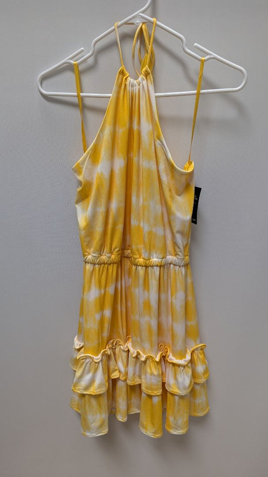 Boston Proper Golden Dye Cinch Waist Ruffle Dress