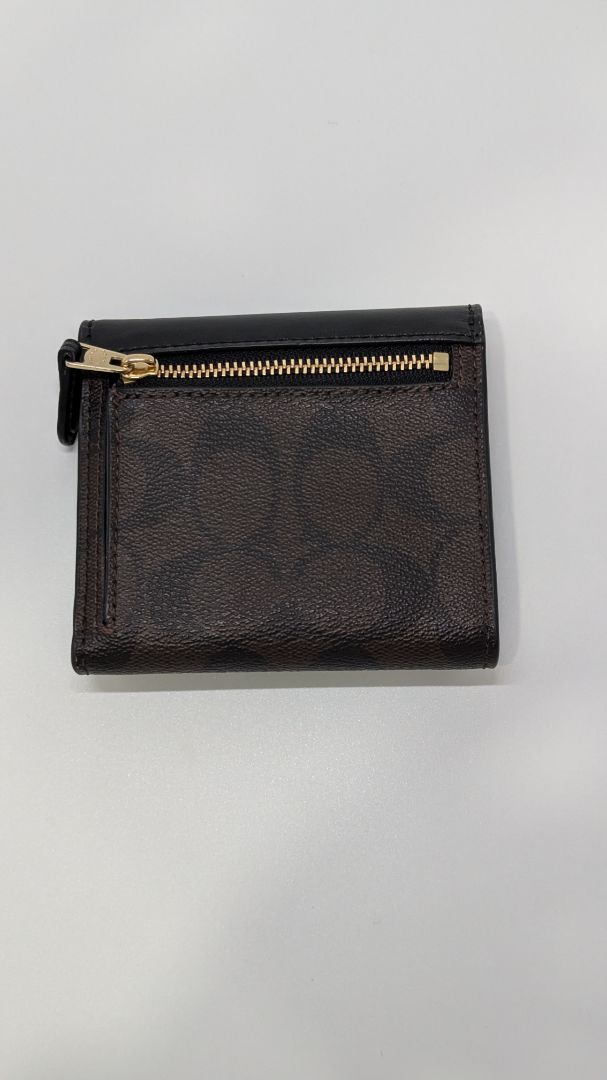 Coach Black/Brown Trifold CE930 Imaa8 Wallet