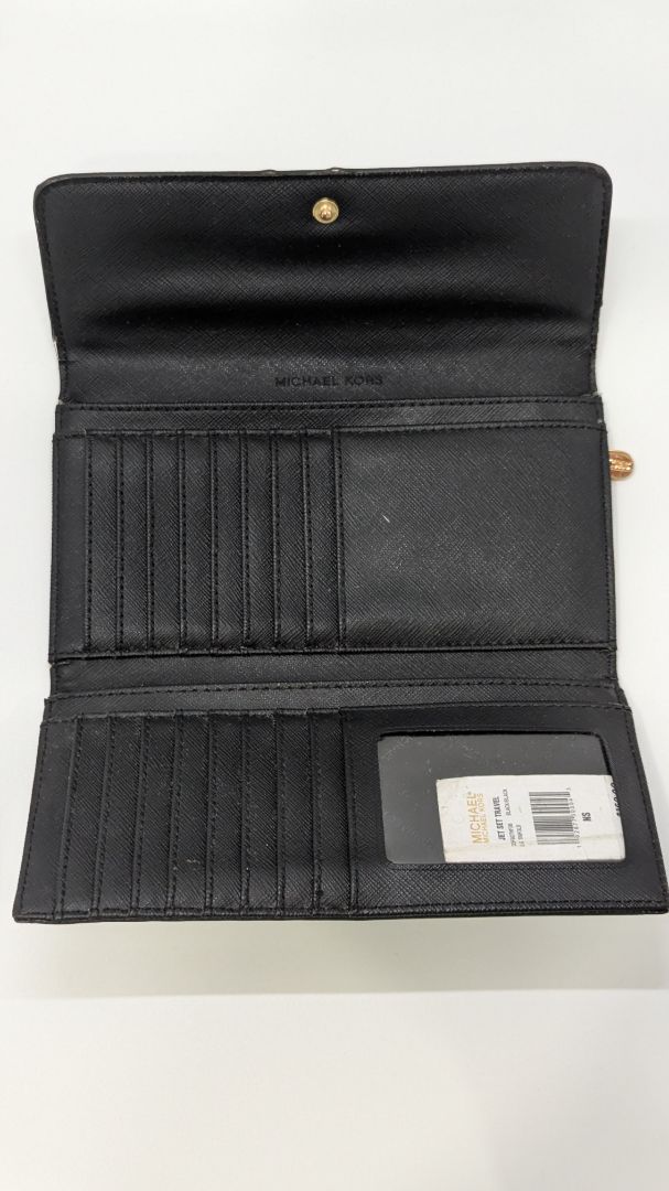 Michael Kors Black Large Trifold Wallet