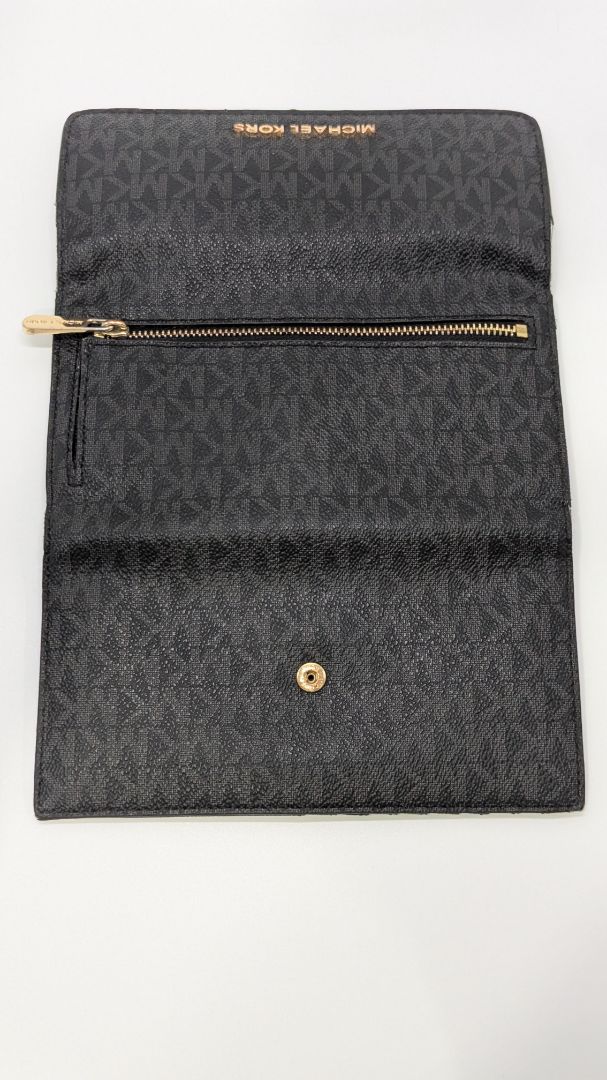 Michael Kors Black Large Trifold Wallet