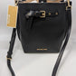 Michael Kors Black Leather SM Bucket Bag MSGR Purse