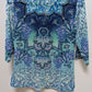 Chico's Blue Coastal Mix Embellished Tunic Blouse