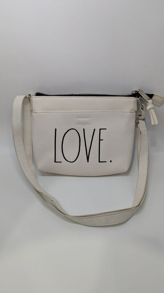 Rae Dunn Ivory Faux-Leather "Love" Crossbody Purse