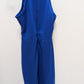 Merokeety Dark Blue Sleeveless Ruffled Midi Dress