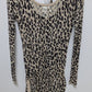 Guess Light Brown Animal Print Drawstring Hem Mini Dress