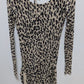 Guess Light Brown Animal Print Drawstring Hem Mini Dress
