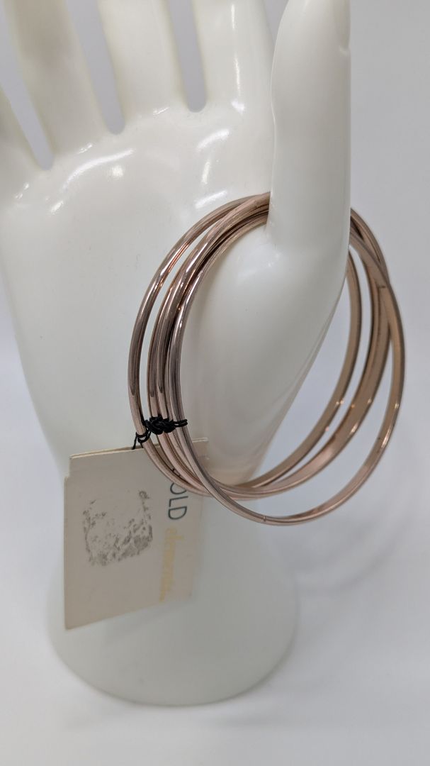 Bold Elements mtl0215 Rose Gold Bangle Bracelet Set